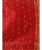 DESH BIDESH Women`s Bengal Cotton Silk Pure Handloom Cotton Saree Kohinoor Work With Blouse Piece(Red)